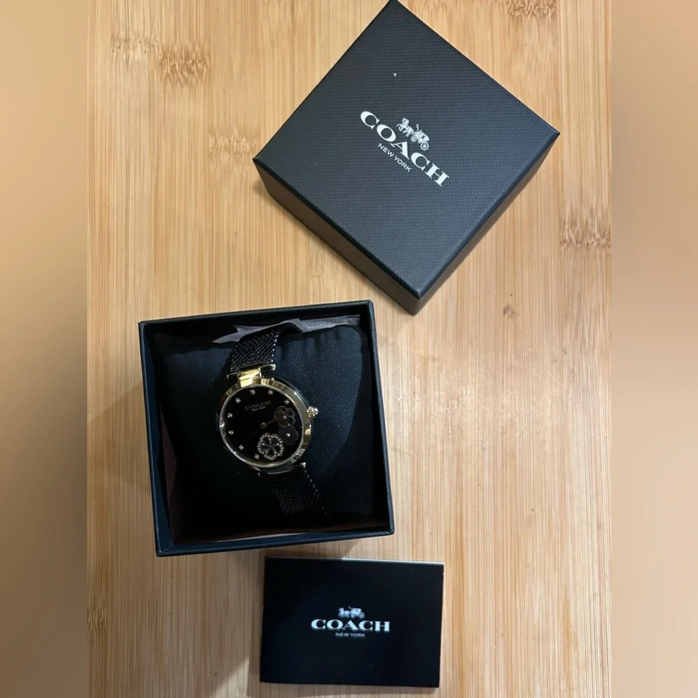 Coach Park Carnation Watch With 34mm Black Face & Black MeshBracelet - Picture 6 of 6